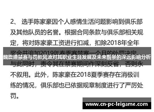 魏震遭禁赛与罚款风波对其职业生涯发展及未来前景的深远影响分析 魏震遭禁赛与罚款风波对其职业生涯发展及未来前景的深远影响分析